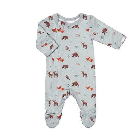 Animals on Mercury Modal Zipper Footie