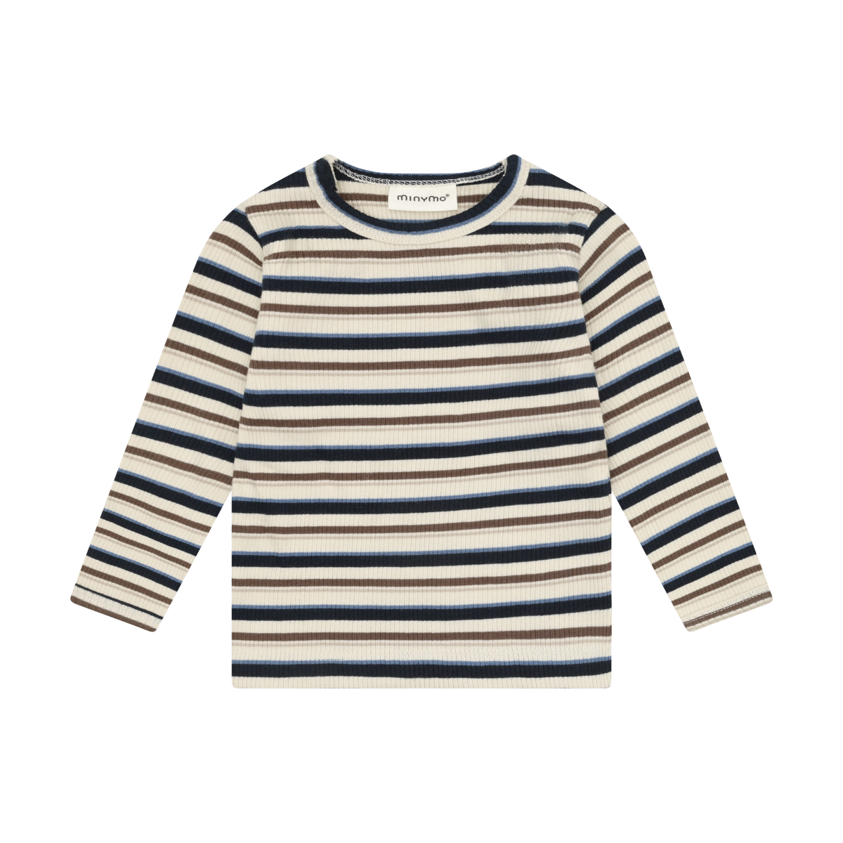 Dark Sapphire Multistripe Long Sleeve Rib Onesie