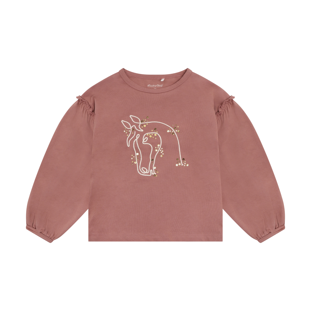 Burlwood Horse Outline Ruffle Sweater