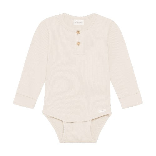 Feather Gray Rib Long Sleeve Onesie