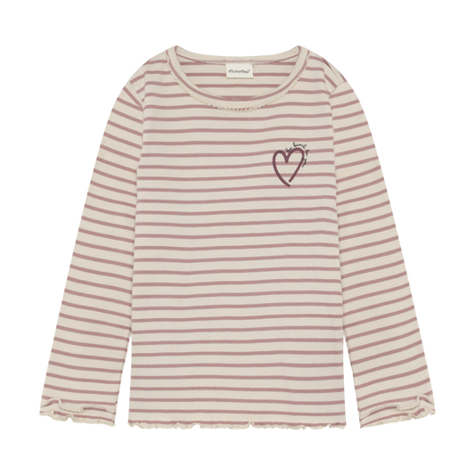 Fawn Striped Rib Long Sleeve Tee