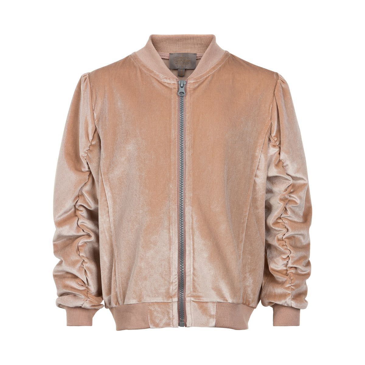Rose Smoke Velvet Zip Up Jacket