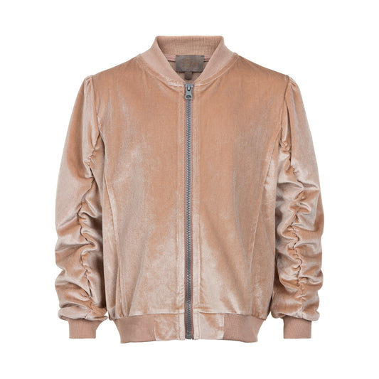 Rose Smoke Velvet Zip Up Jacket