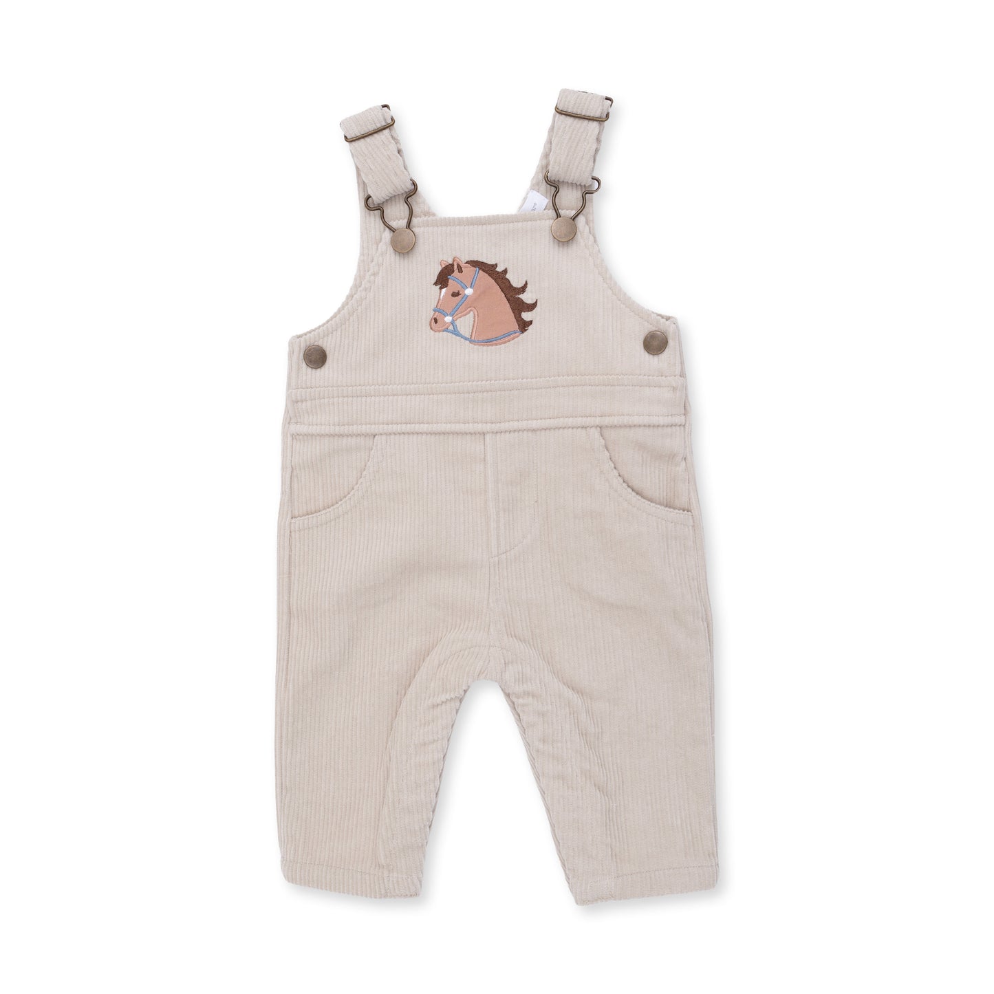 Peyote Corduroy Uni Old School Overall with Horse Applique