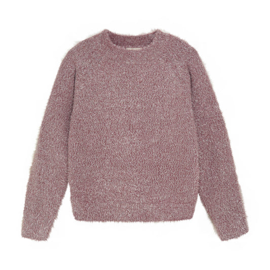 Crushed Berry Pullover Knit Glitter