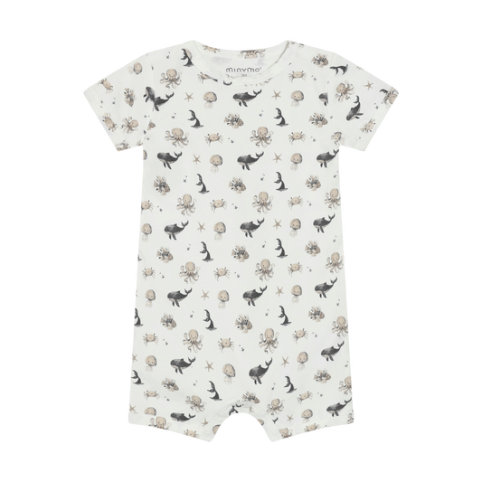 White Pepper Nautical Animals Short Romper