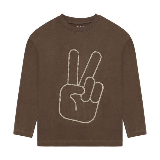 Chocolate Chip Peace Sign Long Sleeve Tee