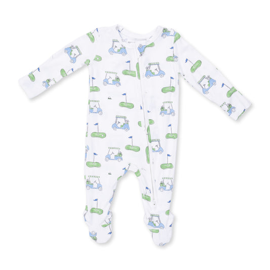 Golf Carts Blue - 2 Way Zipper Footie