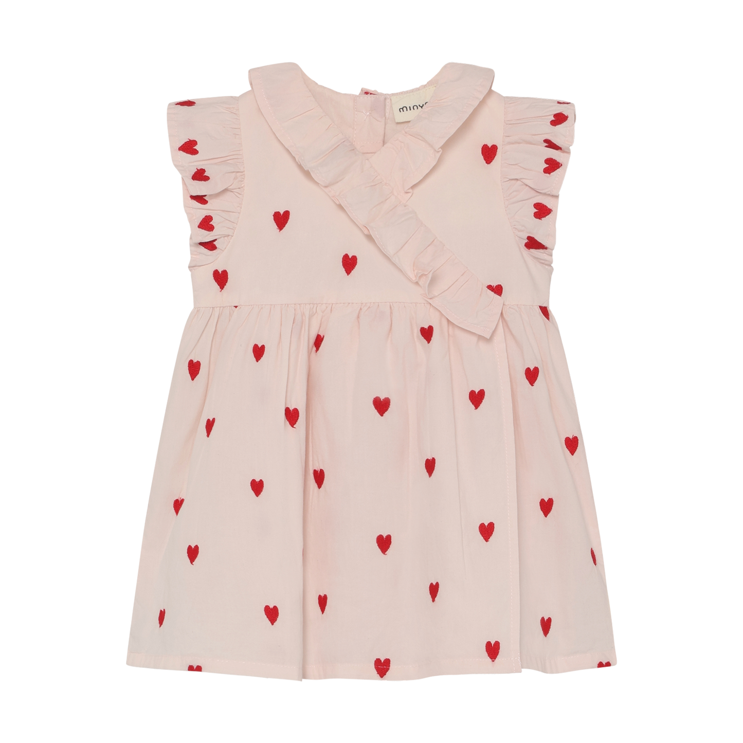 Peach Blush Heart Embroidered Dress