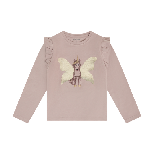 Bark Fairy Unicorn Ruffled Long Sleeve Tee