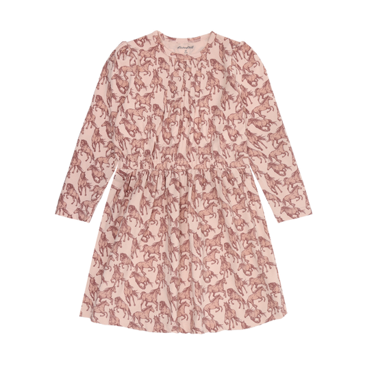 Cameo Rose Horses Long Sleeve Dress