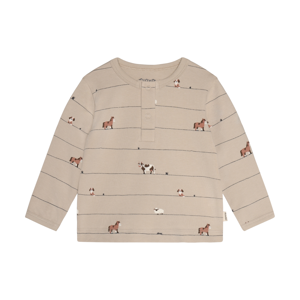Feather Gray Lil Farm Animals Long Sleeve Tee