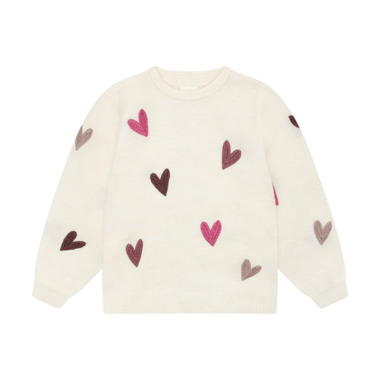 Seedpearl Little Hearts Knit Pullover