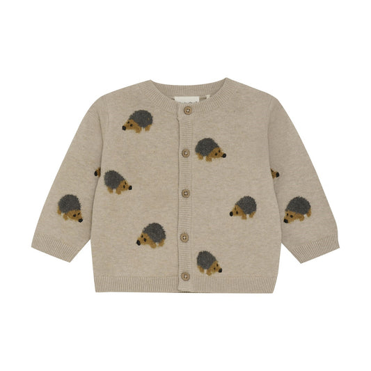 Beige Melange Hedgehog Knit Cardigan