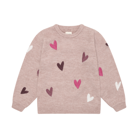 Fawn Little Hearts Knit Pullover