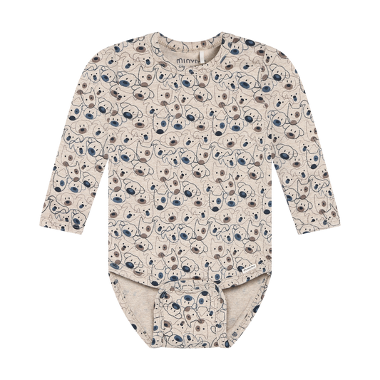 Beige Melange Body LS AOP