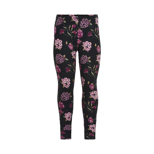 Jet Black Floral Leggings