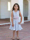 Santorini Woven Dress Blue Stripe