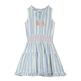 Santorini Woven Dress Blue Stripe