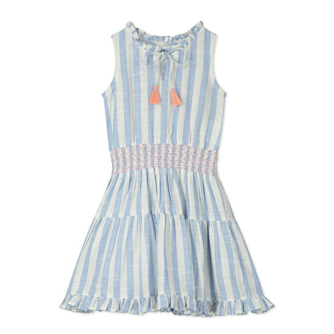 Santorini Woven Dress Blue Stripe