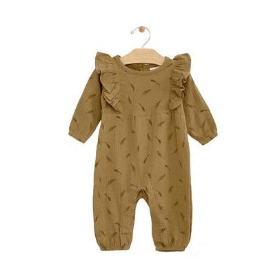 Flutter Long Romper: Wheat