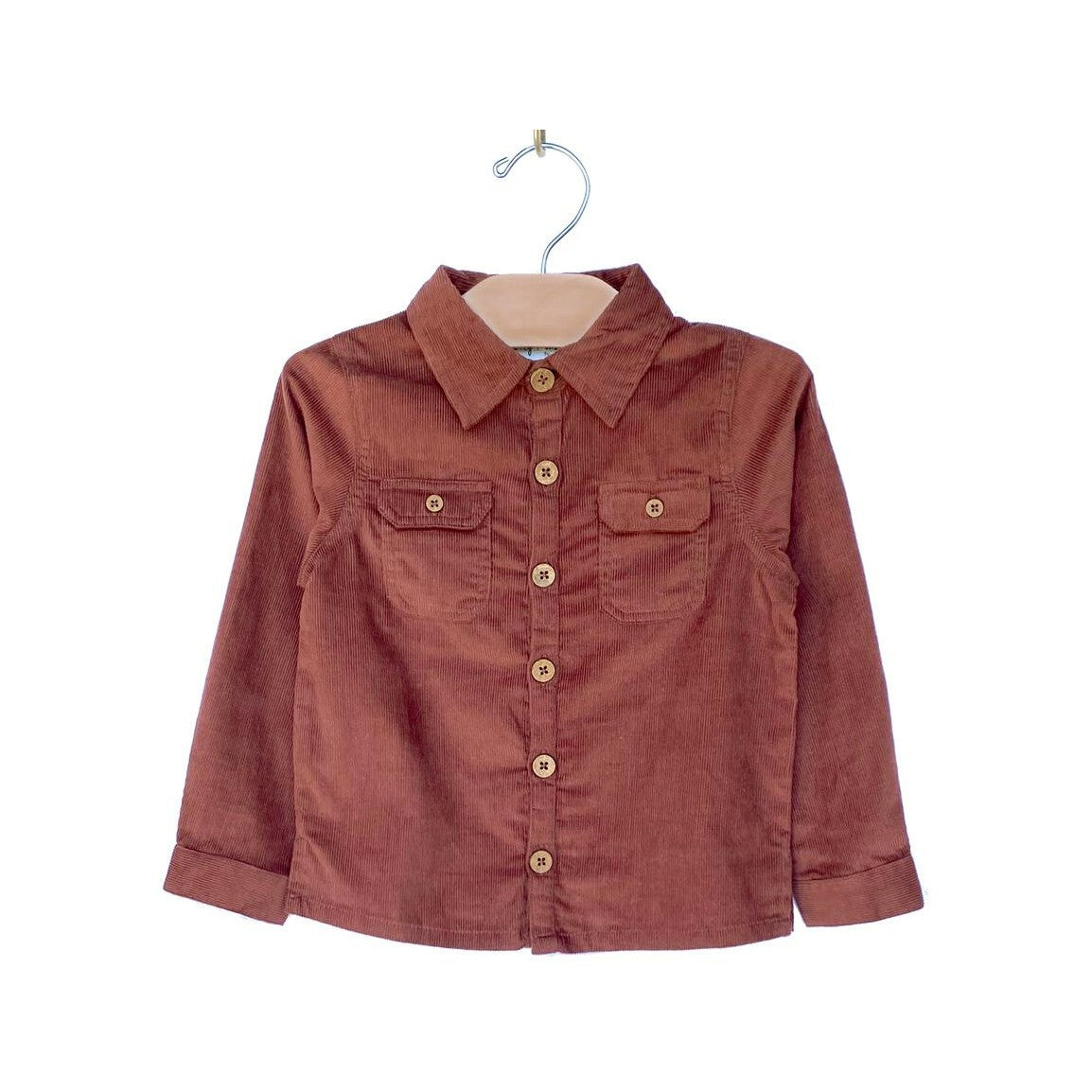 Button Shirt Corduroy: Rust