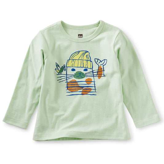 Baby Seal Graphic Tee: Celadon