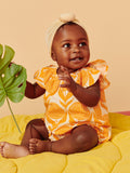 Flutter Slve Shortie Romper: Marigold