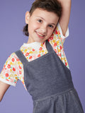 Wide Leg Denim-Like Overalls: Indigo
