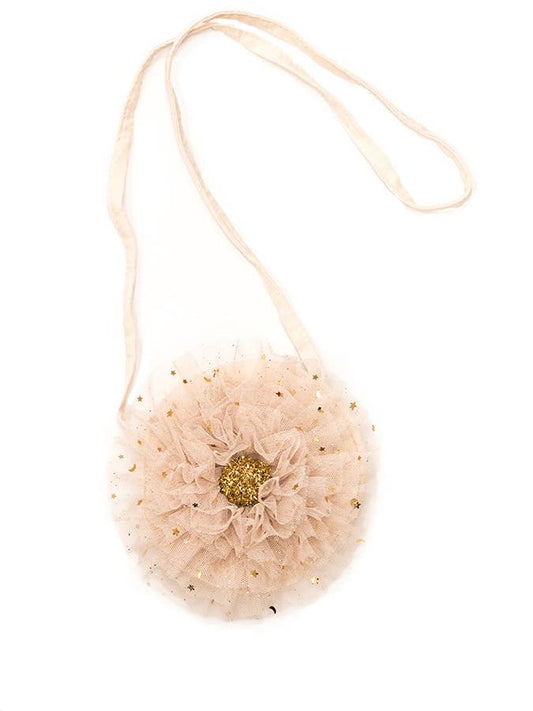 Ruffle Tulle Purse - GOLD
