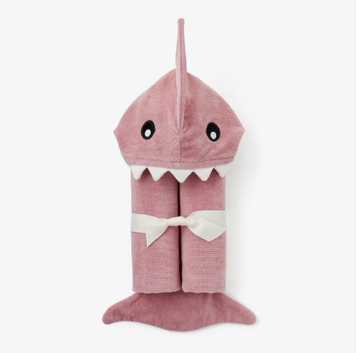 Mauve Shark Hooded Bath Towel