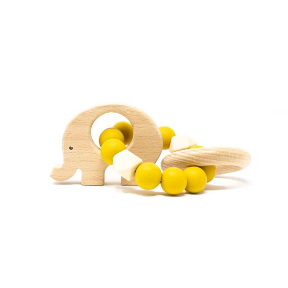Elephant Teething Rattle - Mustard