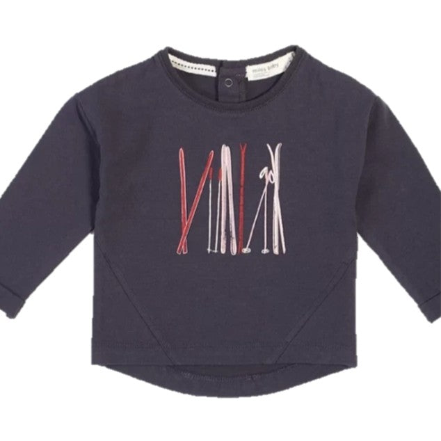 Dark Grey "Skis" Long Sleeves Tunic