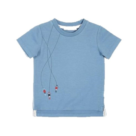 Dusty Blue "Skiers" T-Shirt