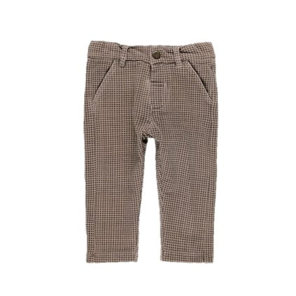 Fleece trousers check for baby boy: Print