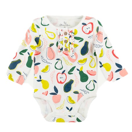 Fruit Printed Bodysuit: Lime Print