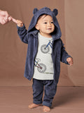 Velour Baby Pant: Indigo