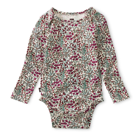 Printed Bodysuit: Trädgård Floral in Cream