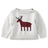 Moose Baby Sweater: Chalk