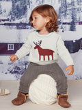 Moose Baby Sweater: Chalk