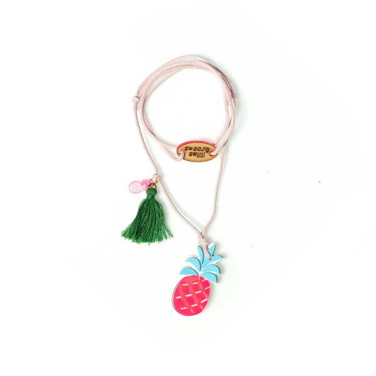 Neon Pink Pineapple necklace
