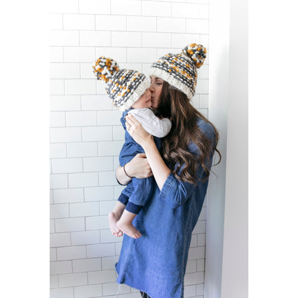 Charlie Plaid Hat: Gray and Mustard