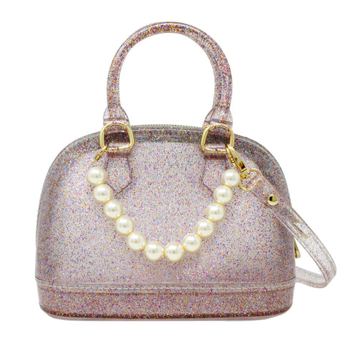 Jelly Bowling Bag Purse Rainbow Glitter