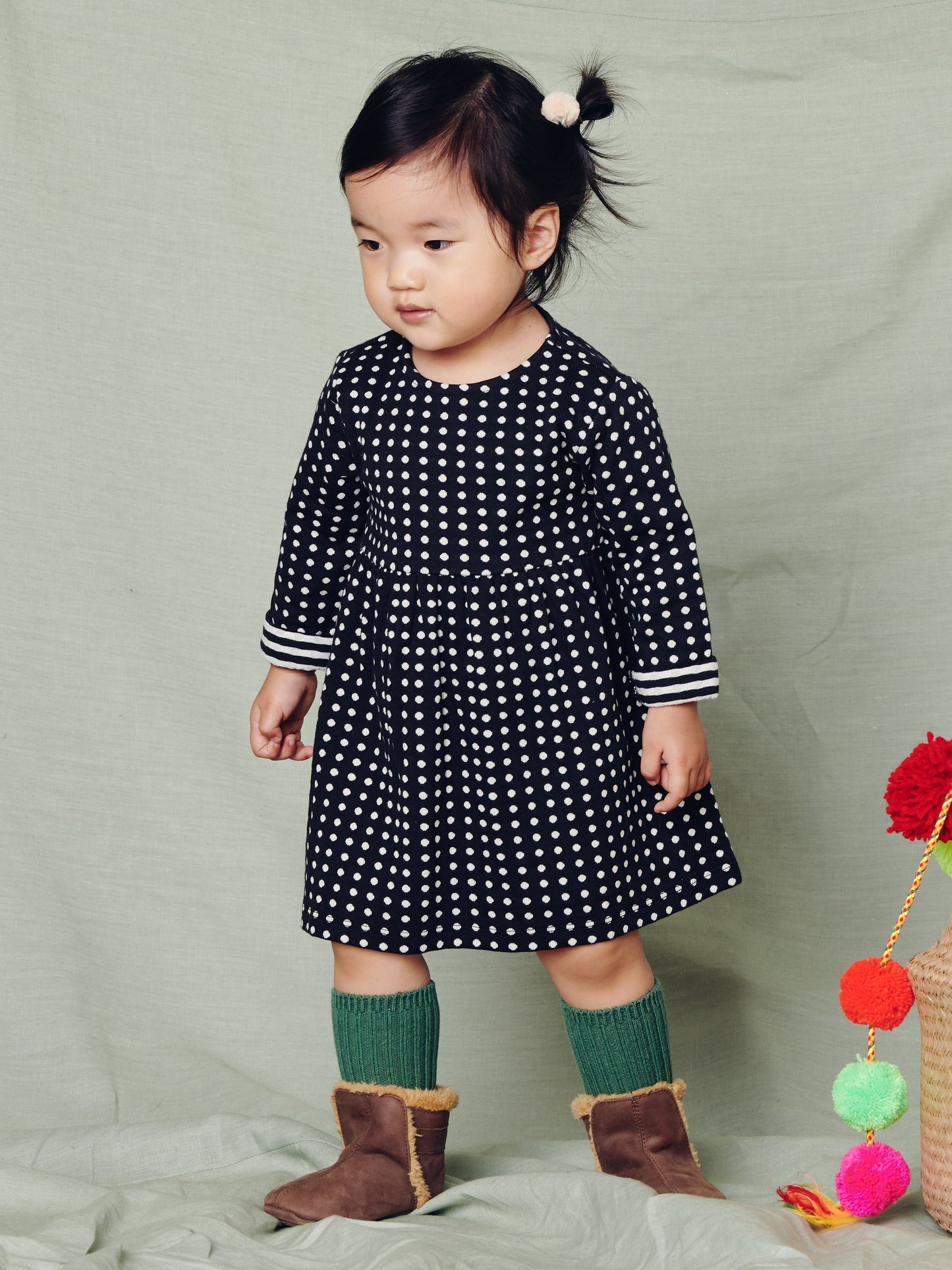 Khumbu Double Knit Baby Dress: Jet Black