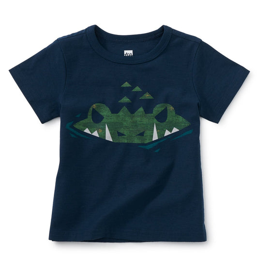 Crocodile Baby Graphic Tee: Whale Blue