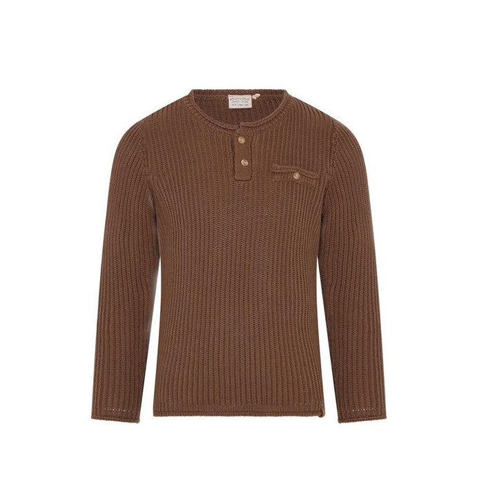 Cocoa Brown LS Knit Pullover