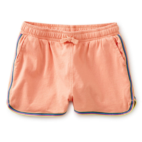 Rainbow Binding Track Shorts: PEACH