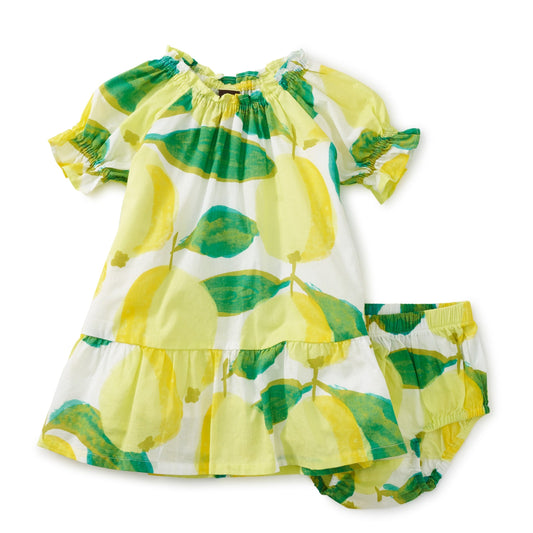 Baby Puff Sleeve Dress: Guava-Go-Go in Yellow