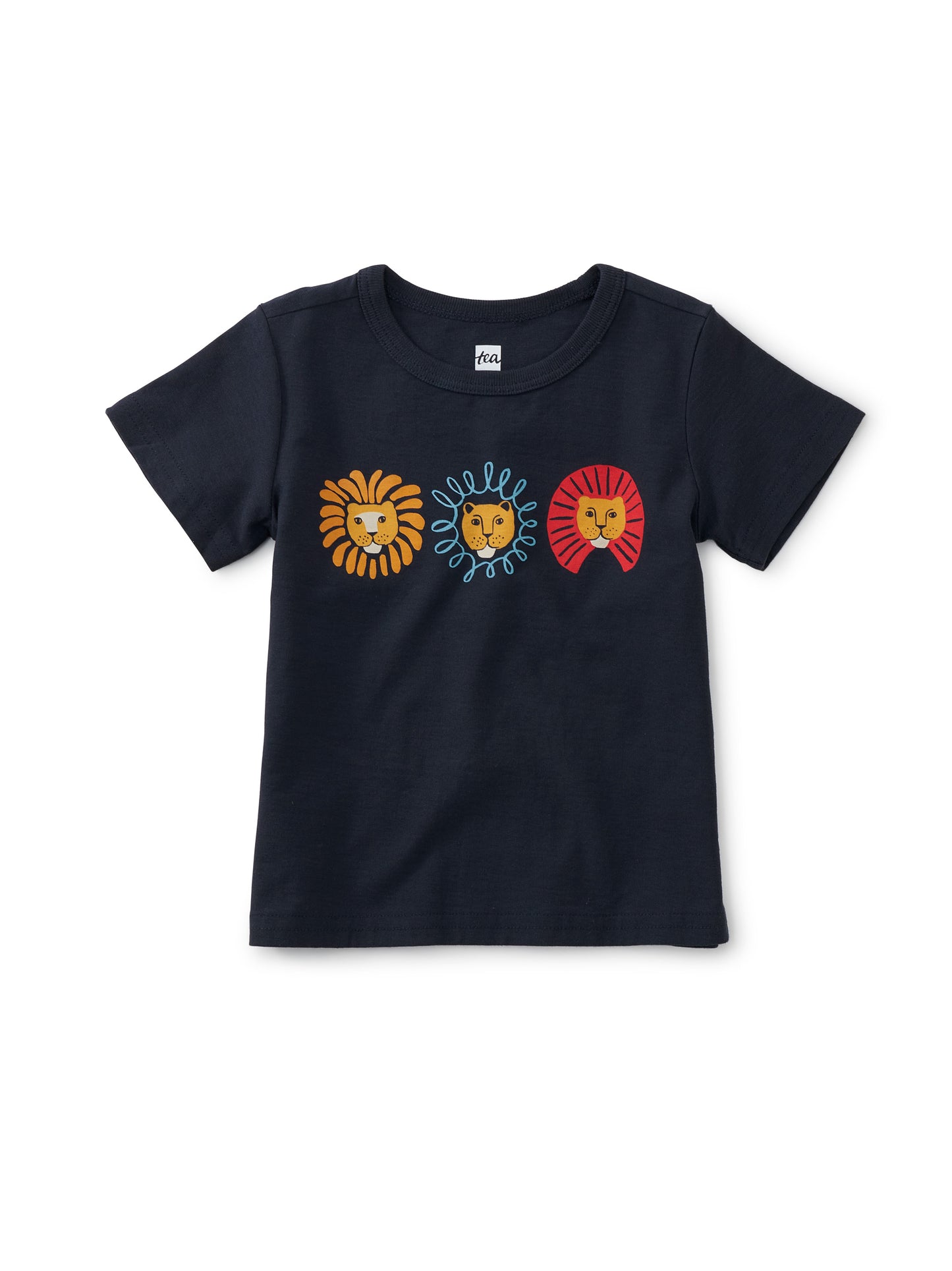 Lion Masks Baby Graphic Tee: Indigo