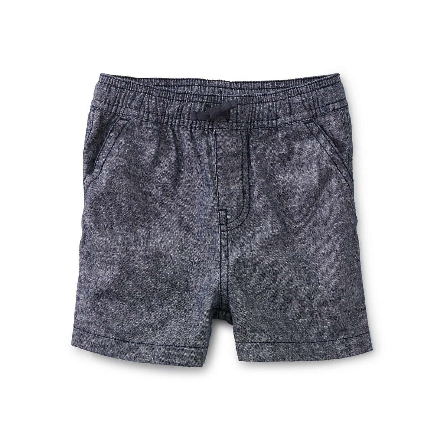 Chambray Discovery Baby Shorts: Indigo
